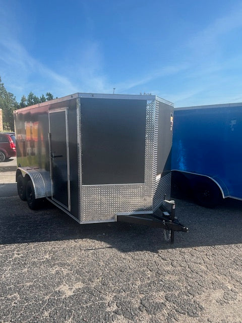 7x16 TA2 Cargo Enclosed Trailer with Ramp - Black