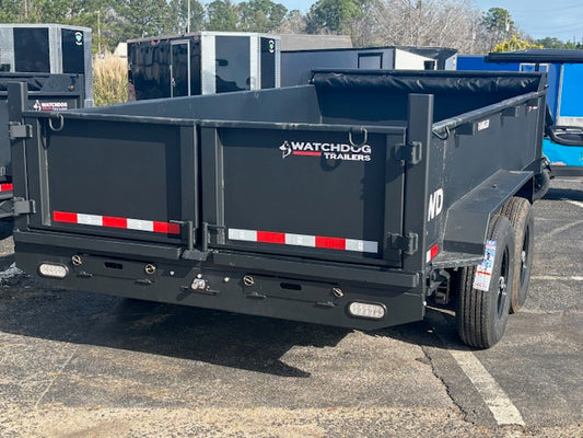 7x14 Wrangler Dump Trailer - Matte Black